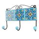Turquoise Base Yellow Wheel Flower Ceramic Tiles Hooks